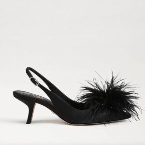 SAM EDELMAN Bianka Feather Pointed Toe Slingback Pump Heels
